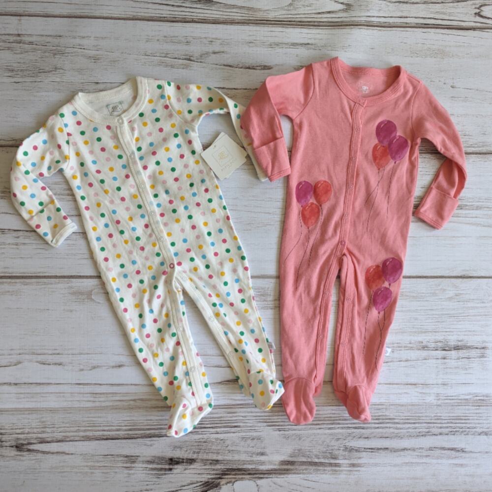 Rosie Pope 2 piece footie set 6-9M New